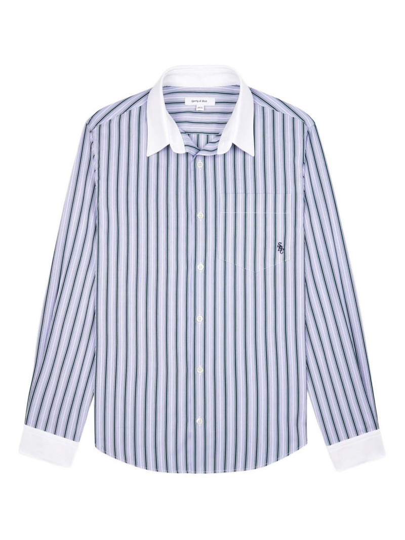 striped contrast-collar shirt 1