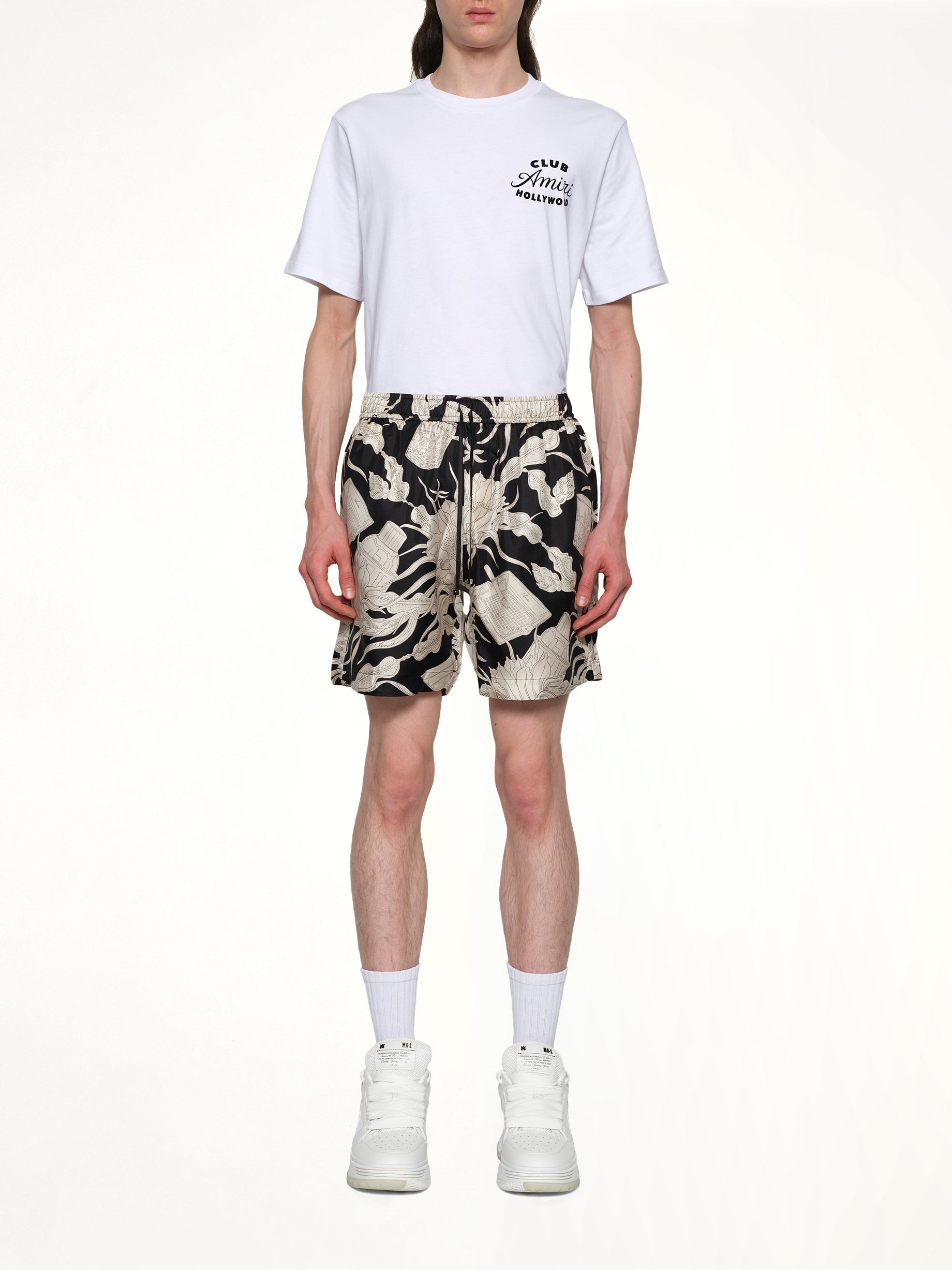 Floral Short in Black - 7