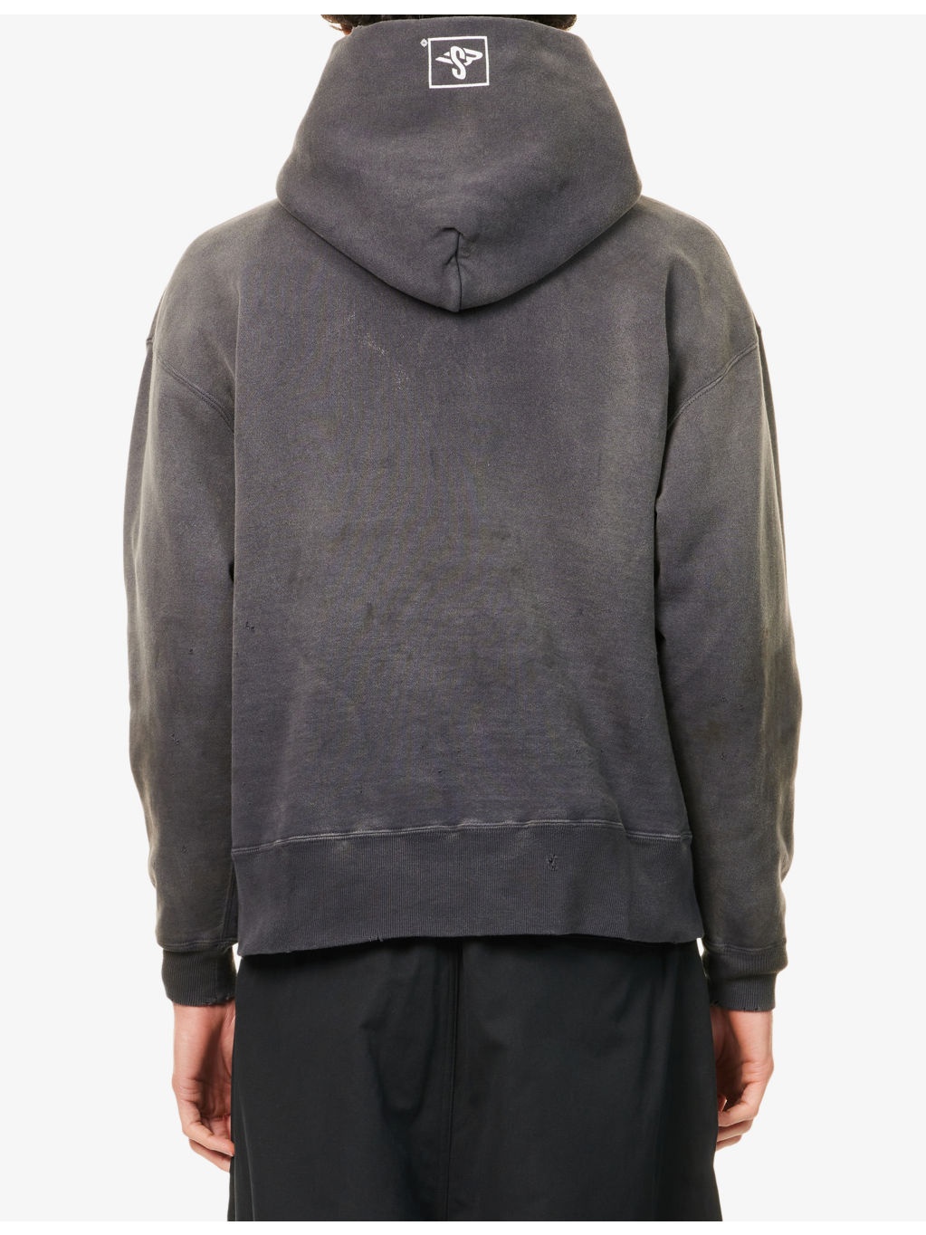 Graphic-Print Destressed Cotton Hoody - 4