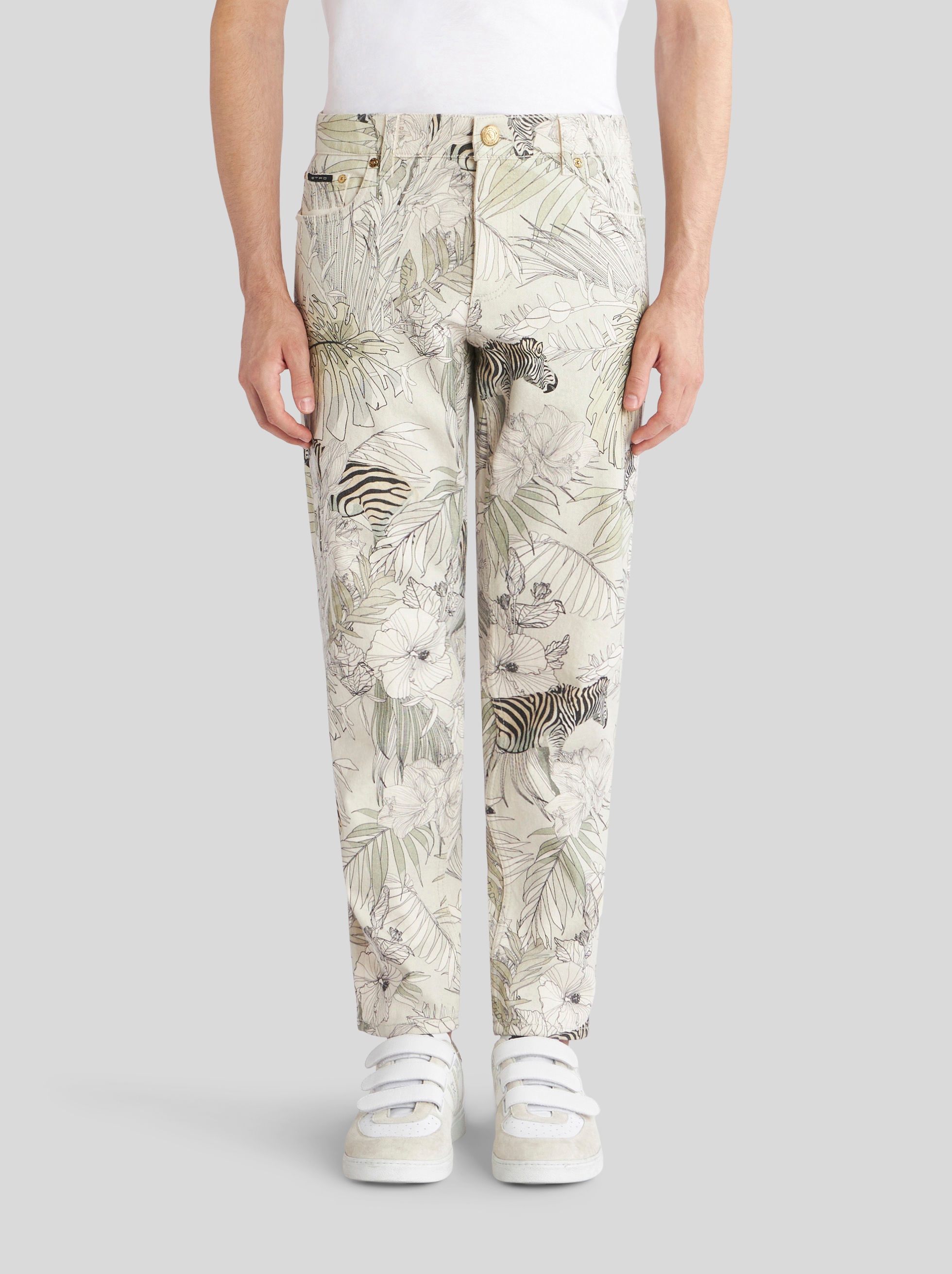 JEANS WITH TROPICAL PRINT AND ZEBRAS - 2