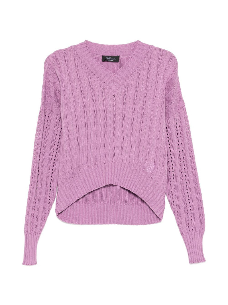 V-neck openwork sweater 1