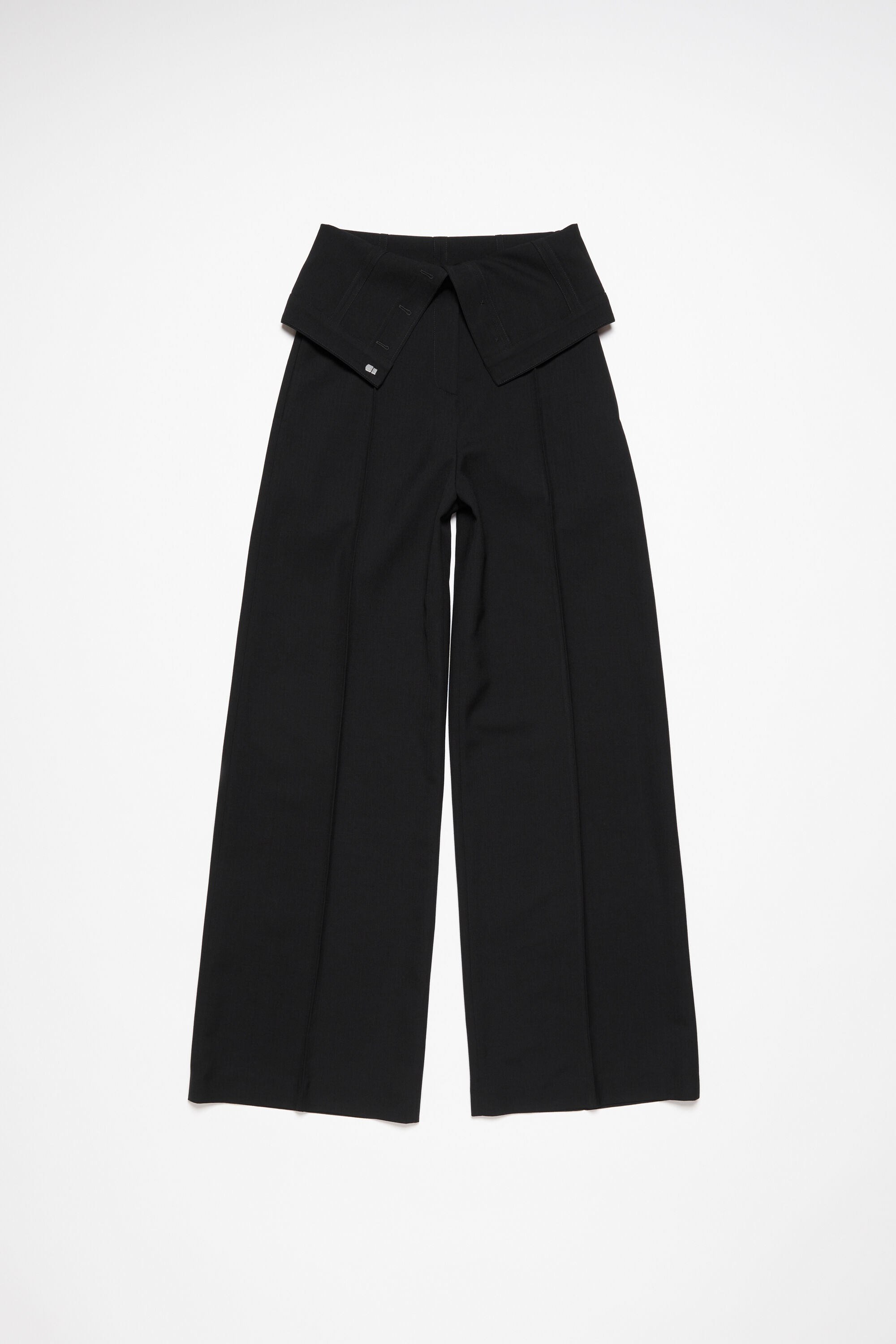 Tailored wool blend trousers - Black - 1