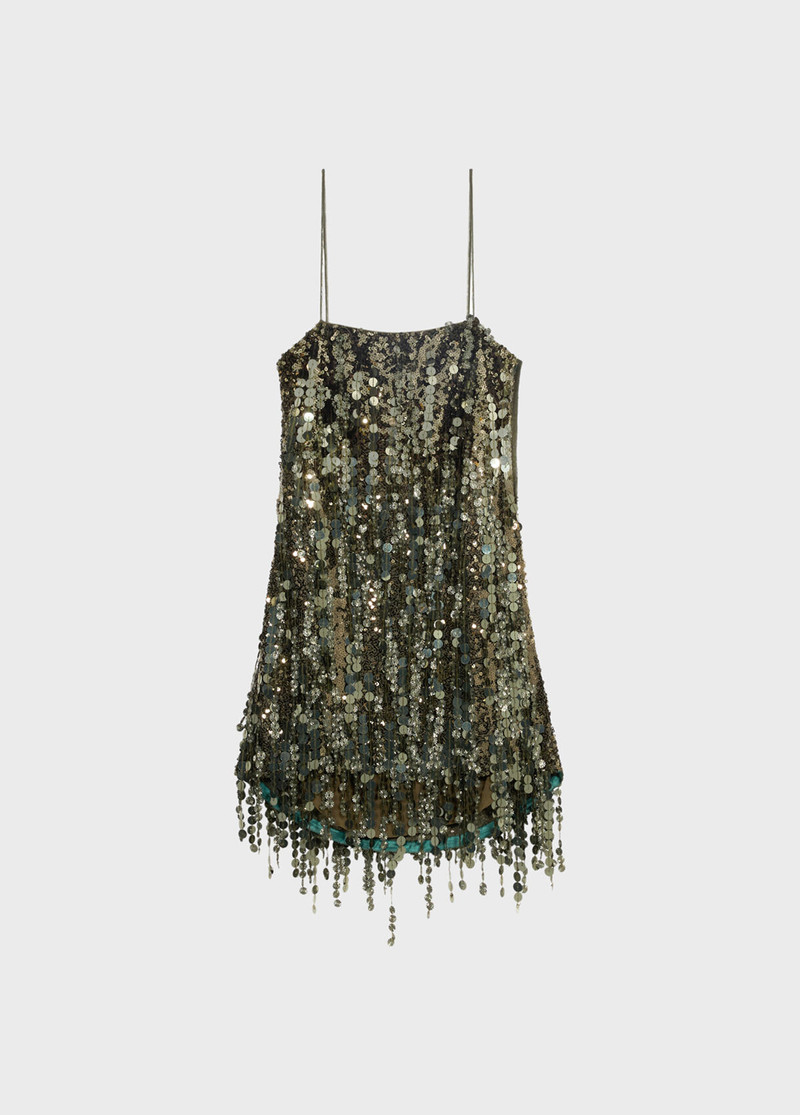 DRESS WITH SEQUIN, FLOWER AND BUGLE BEAD EMBROIDERY 1