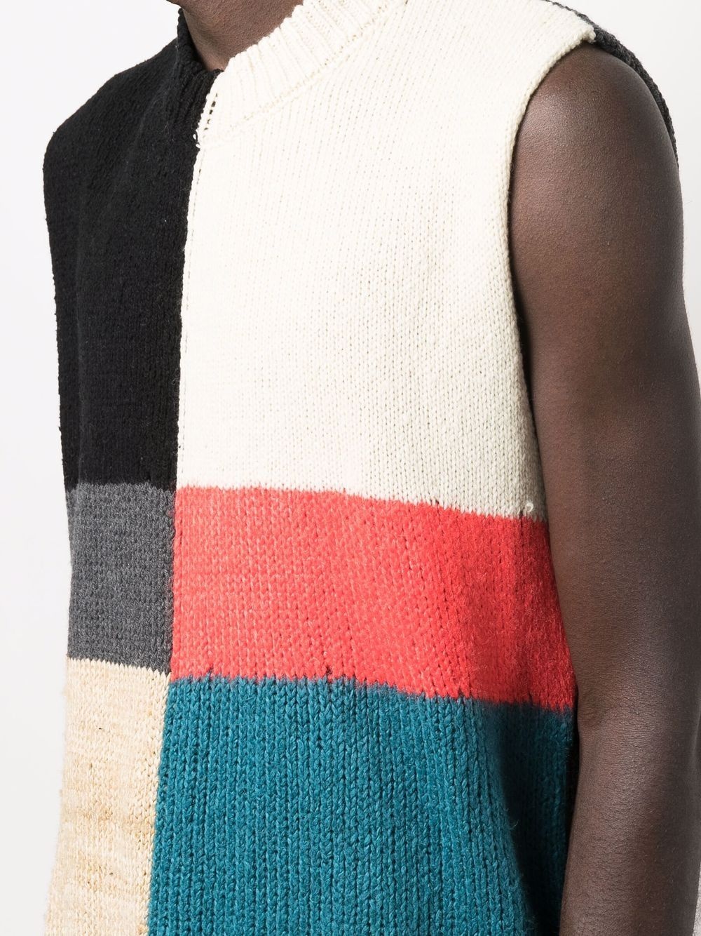 colour-block knitted vest - 5