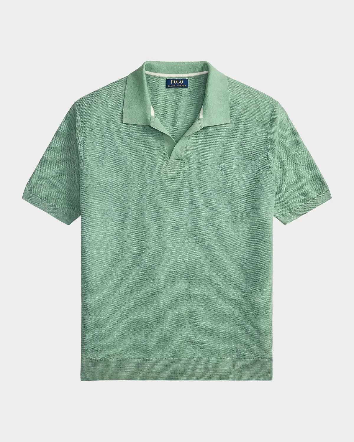 Cotton-Linen Knit Polo Shirt - 1