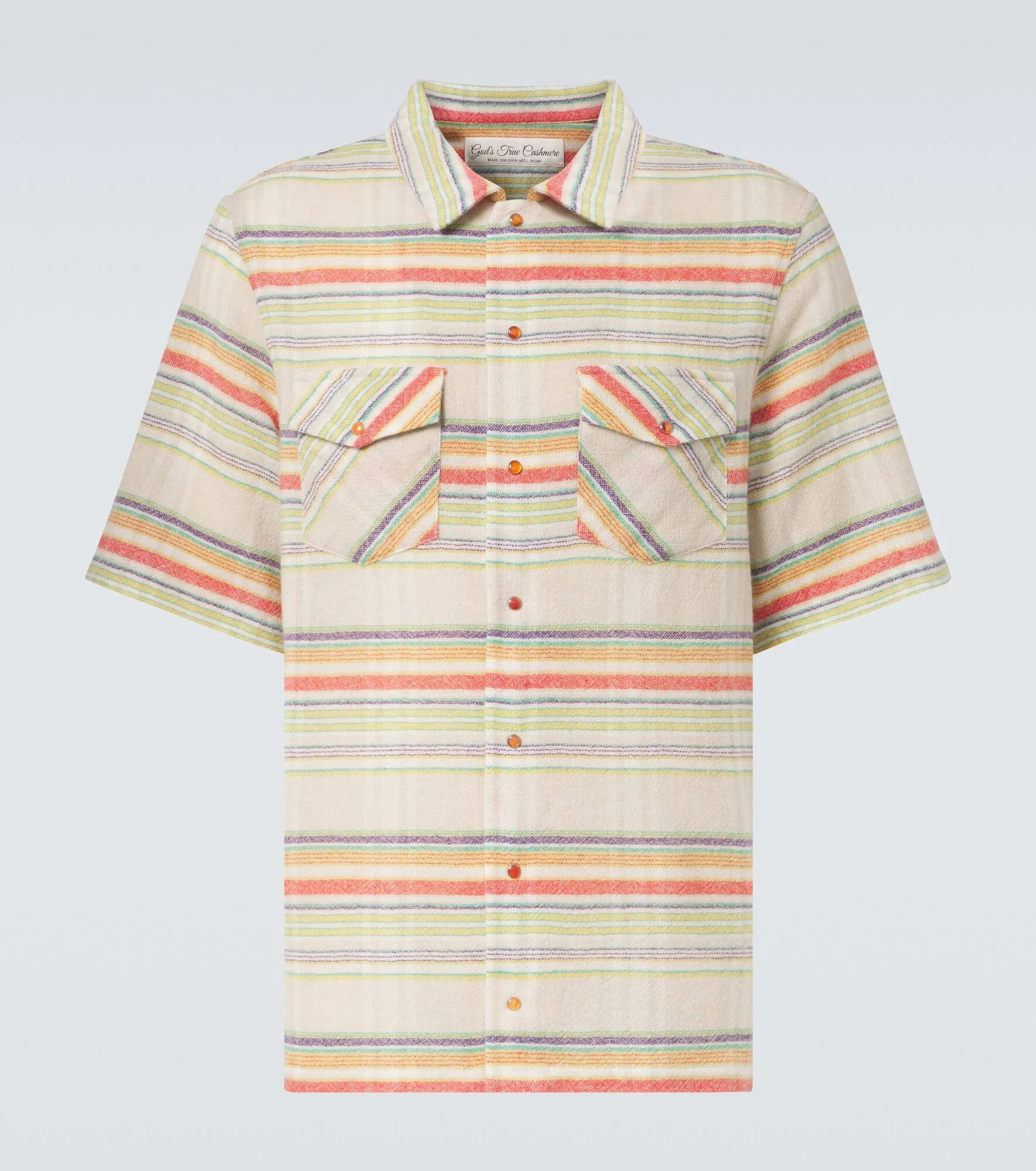 Seaside Gauze striped cashmere shirt - 1