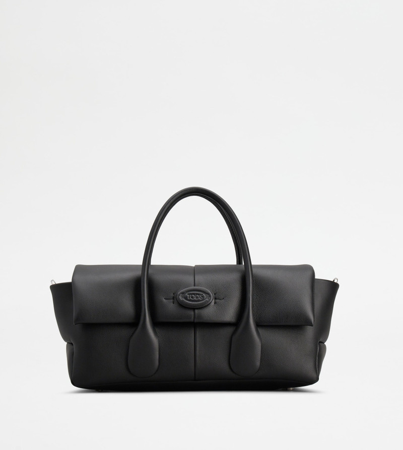TOD'S DI BAG REVERSE FLAP IN LEATHER SMALL - BLACK - 1