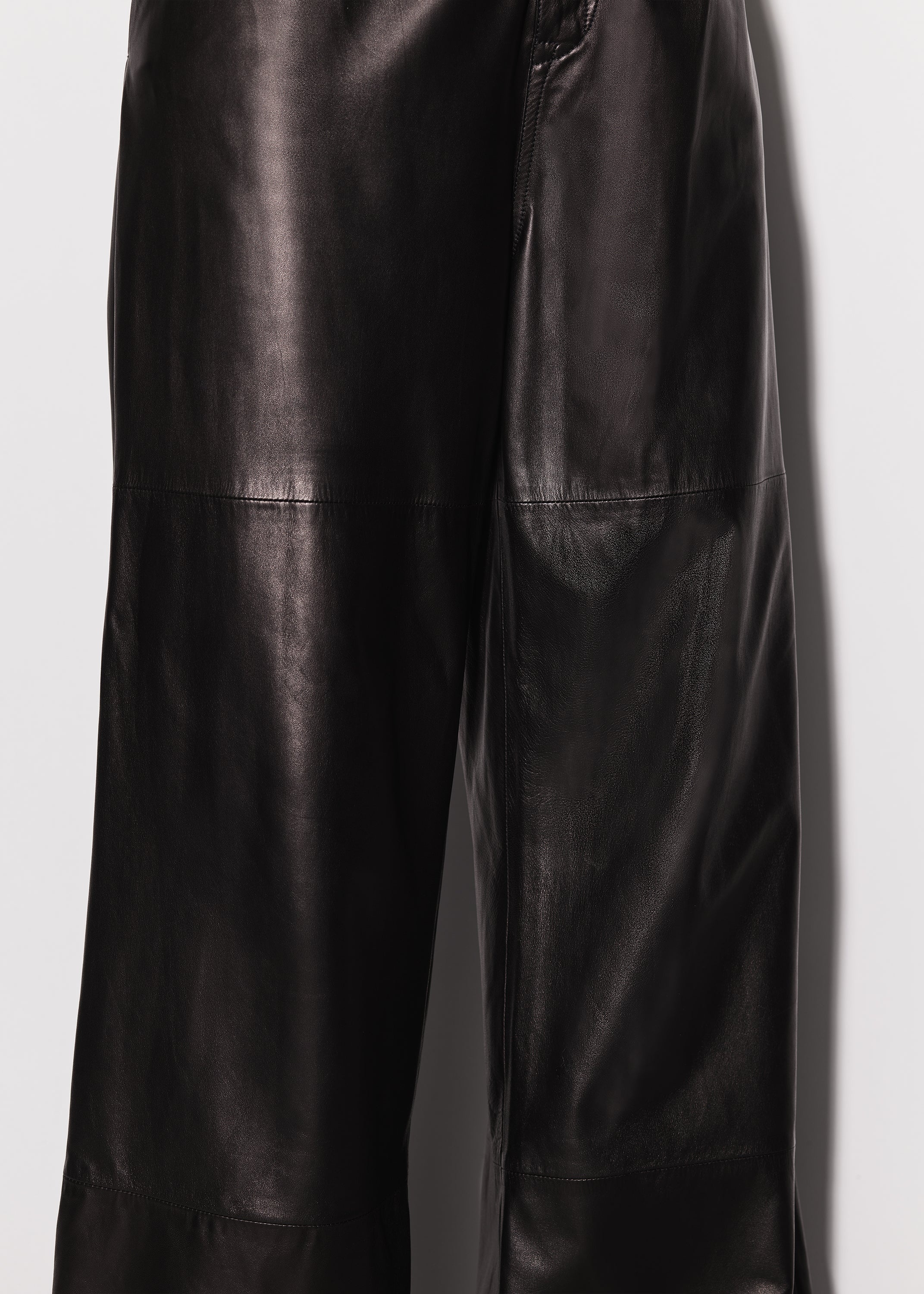 LEATHER WIDE LEG TROUSER - 8