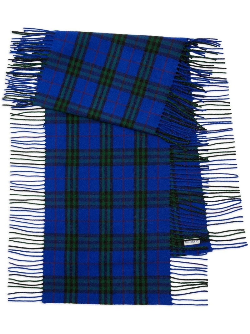 check-pattern cashmere scarf 1