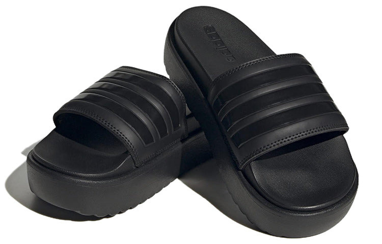 (WMNS) adidas Adilette Platform Slide 'Triple Black' HQ6179 - 4
