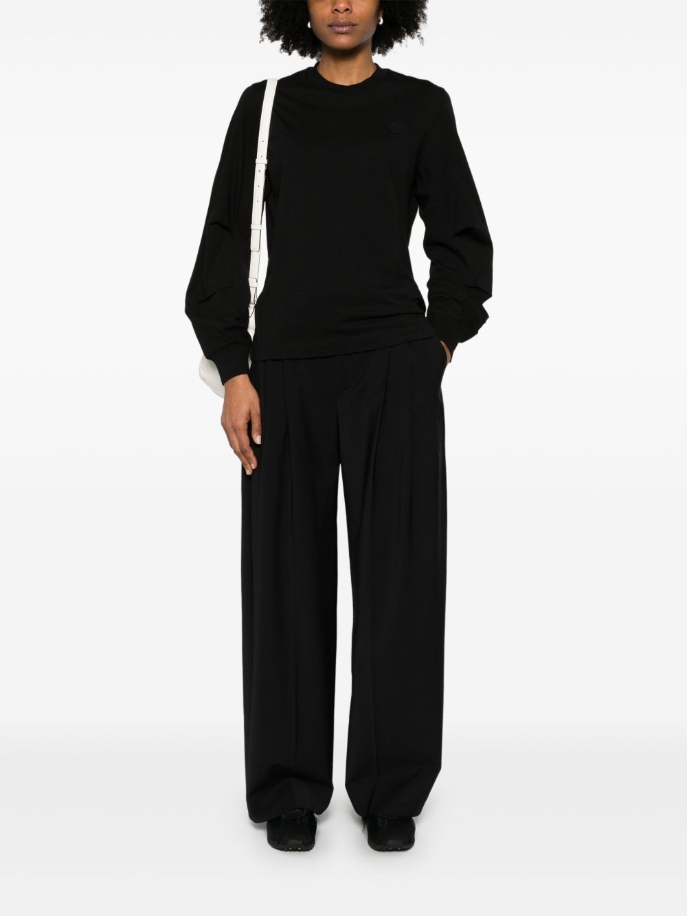 pleated-sleeve cotton T-Shirt - 2