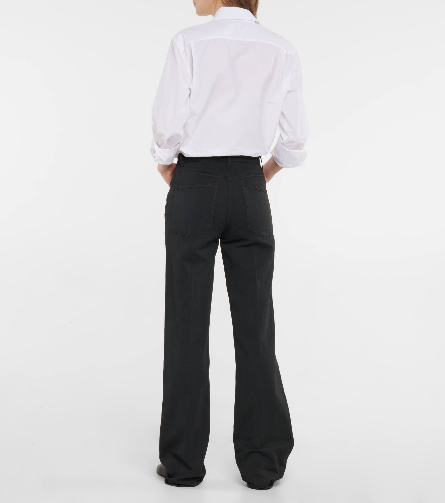 Carlon mid-rise cotton and linen pants - 3