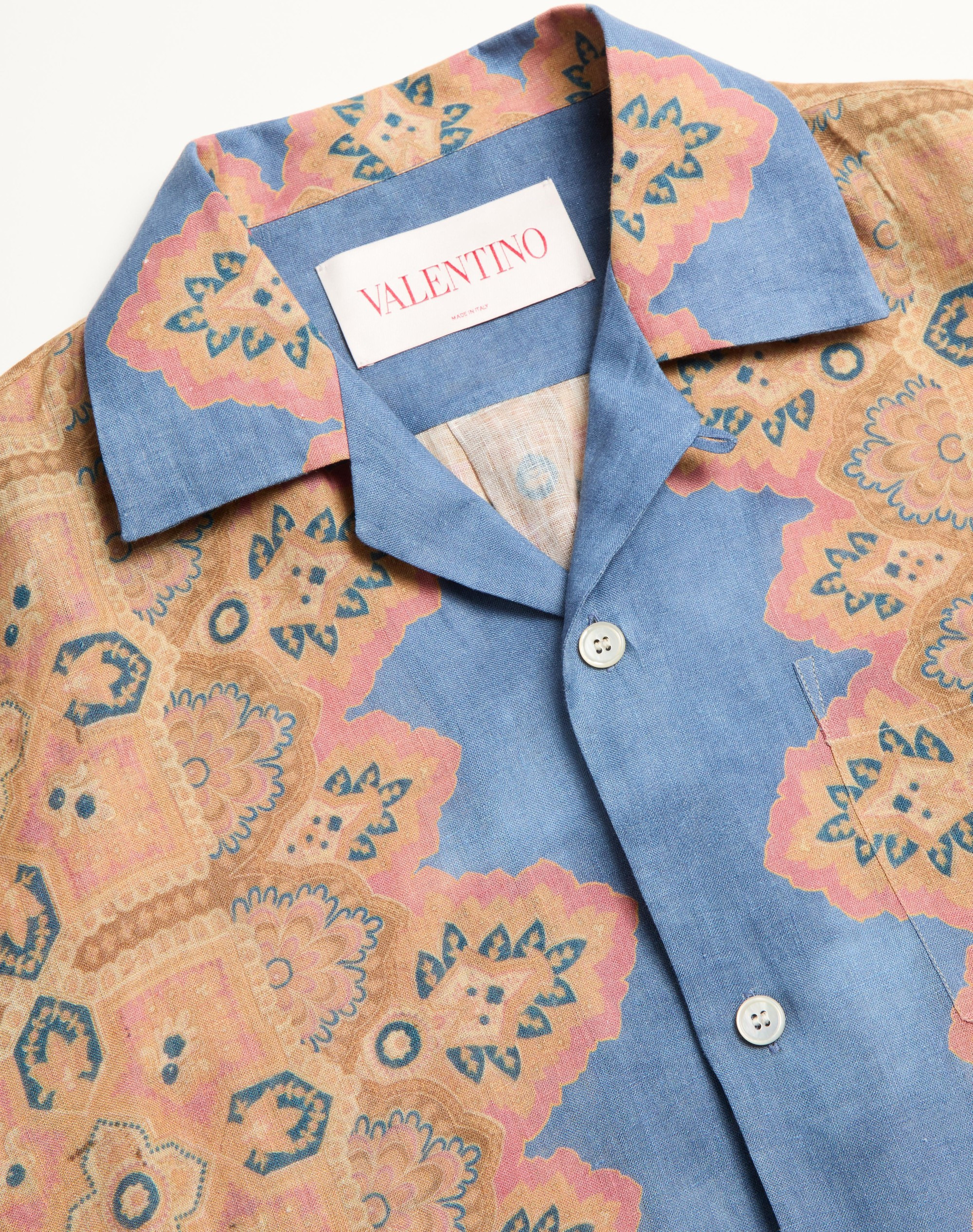 LINEN BOWLING SHIRT WITH VOYAGE IMAGINAIRE PRINT - 8