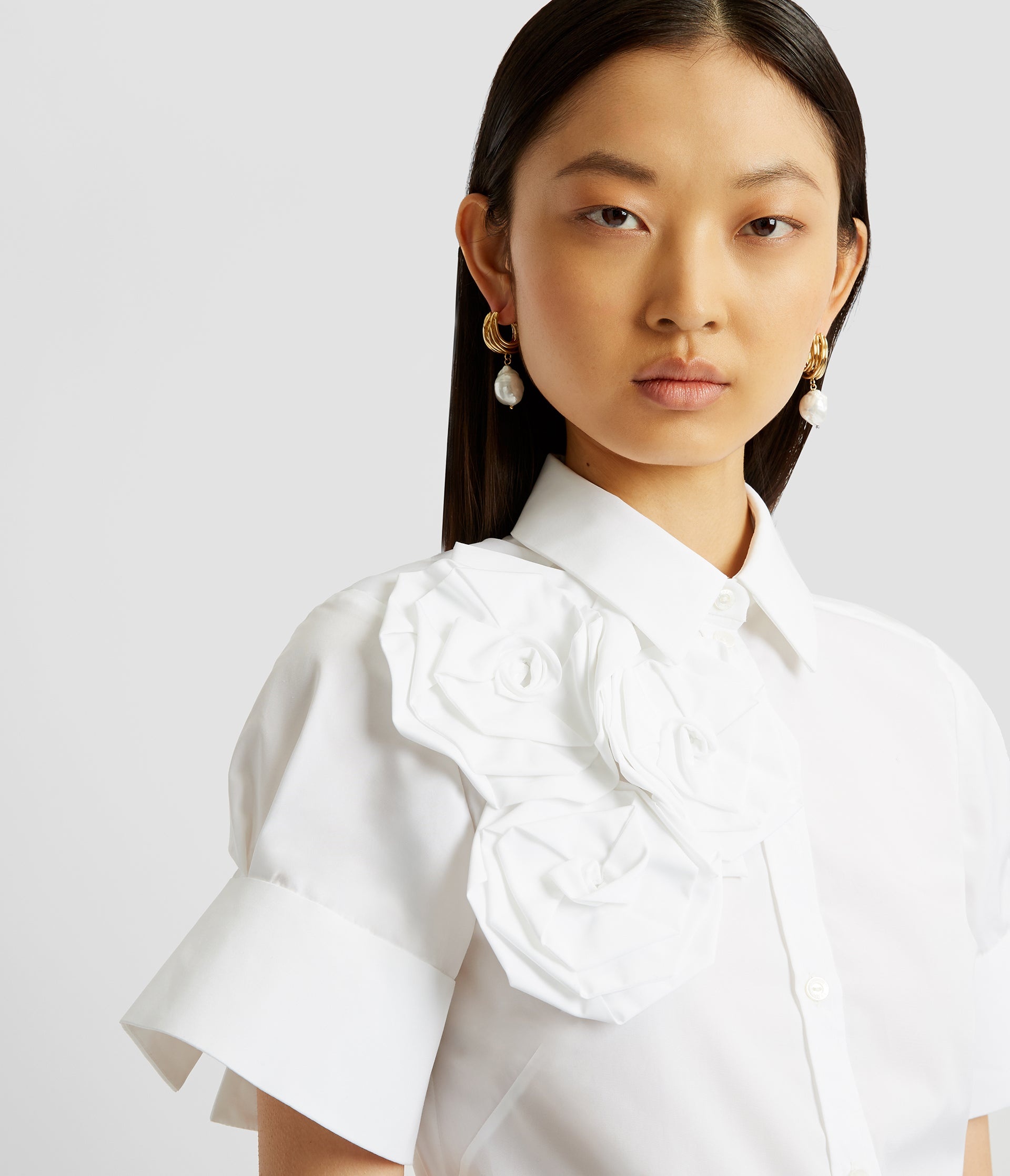 BUTTON DOWN SHIRT WITH ROSETTES - 5