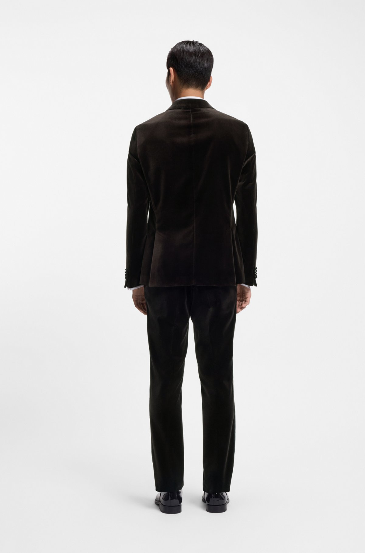SLIM-FIT TUXEDO JACKET IN COTTON VELVET - 4