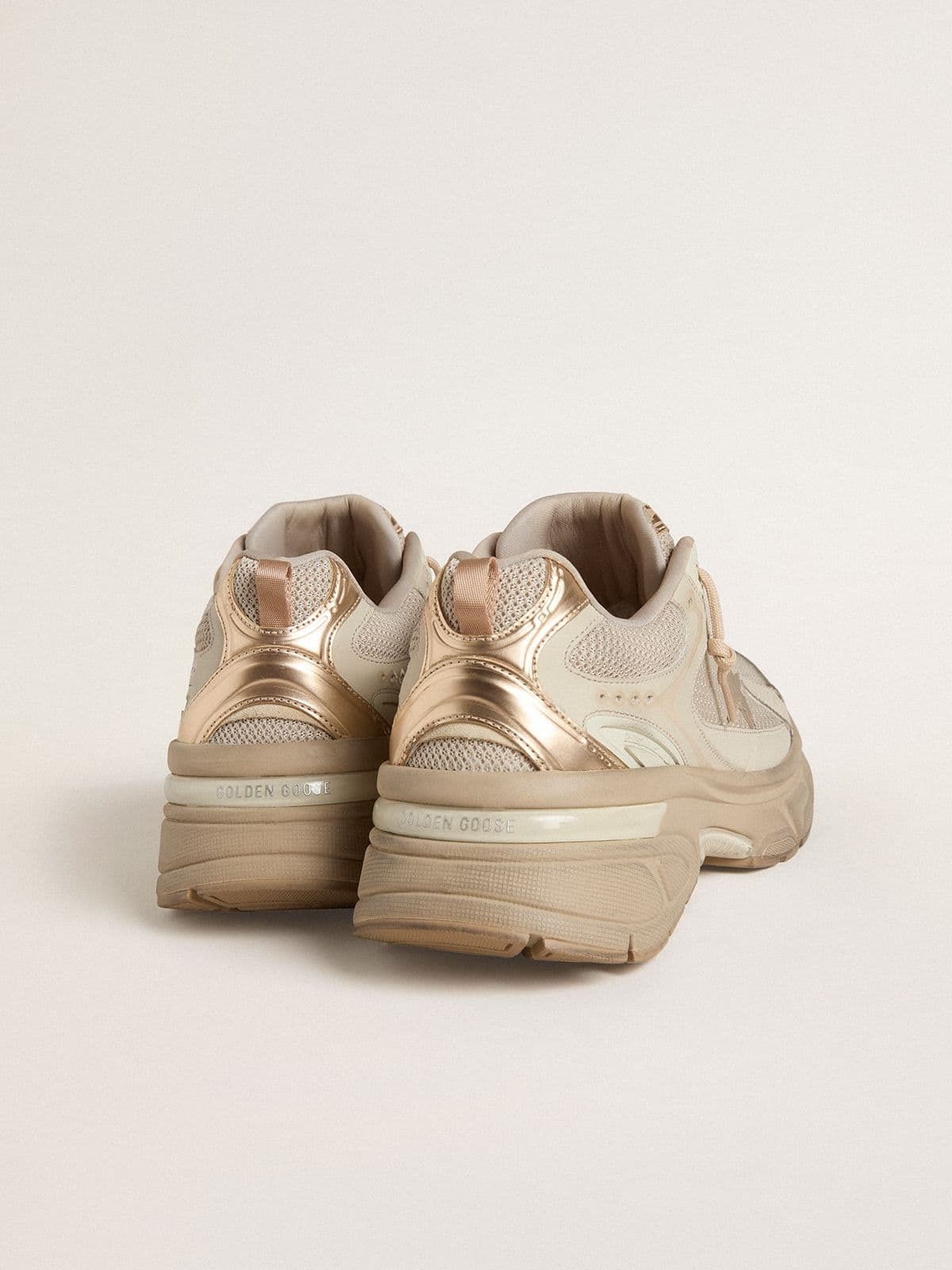 Men’s Lightstar in dove-gray leather and mesh with beige TPU star - 5