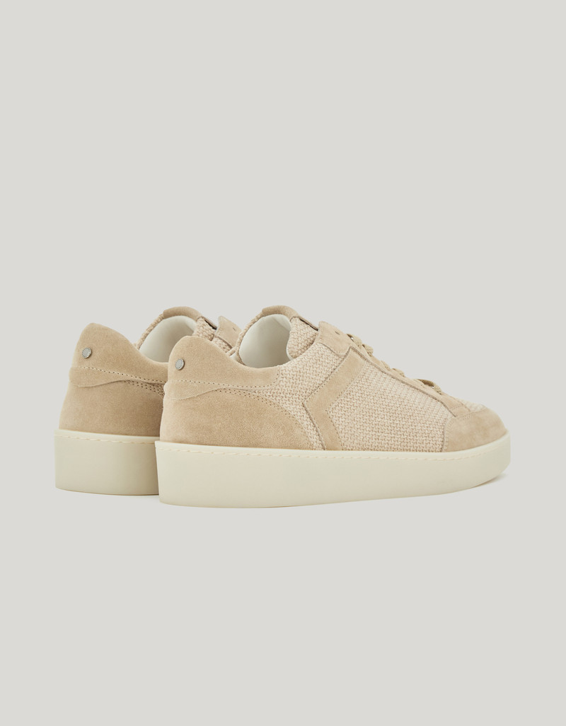 Canali CANALI NUVOLA BEIGE WOVEN CANVAS AND SUEDE SNEAKERS outlook