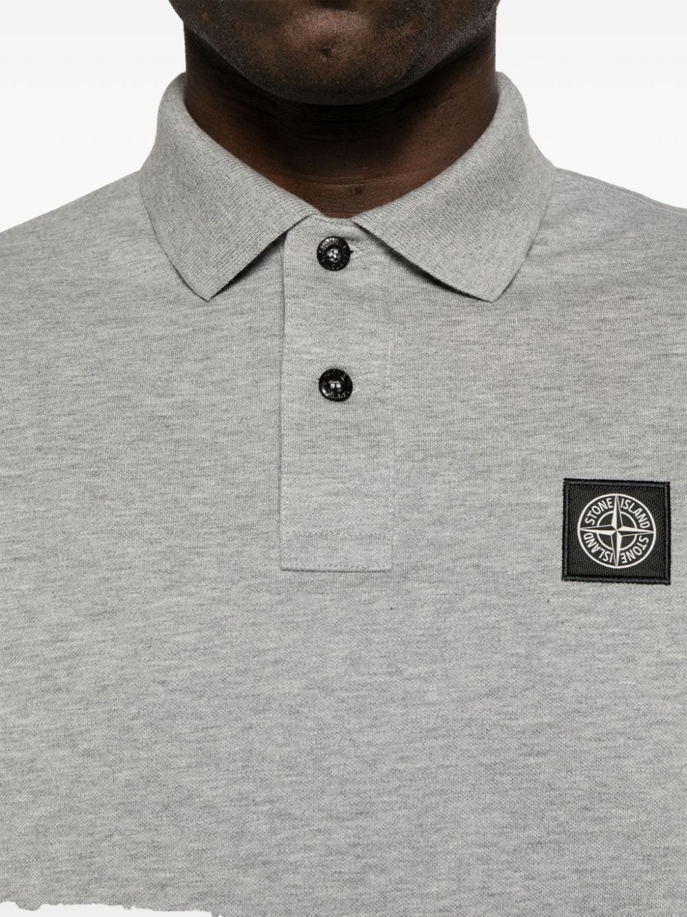 Compass-patch piqué polo shirt - 5