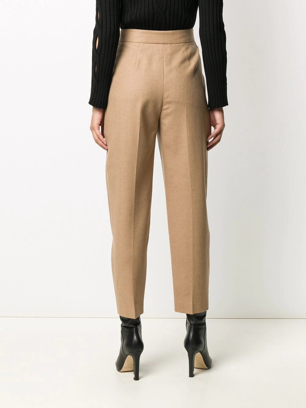 high-waisted tapered trousers - 4