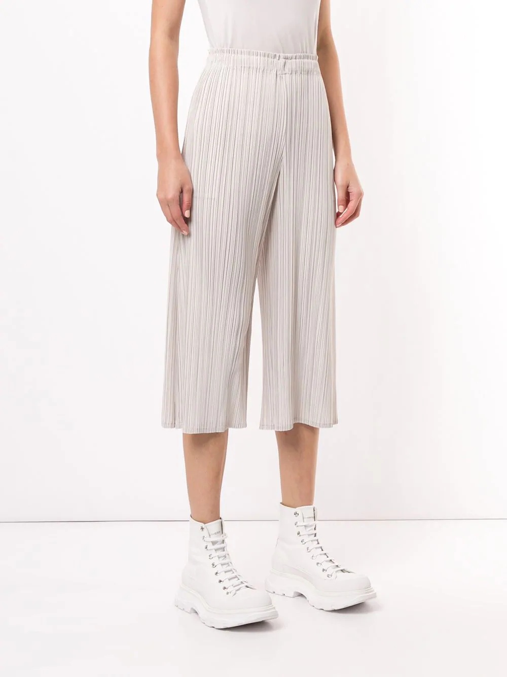 pleated cropped trousers - 3