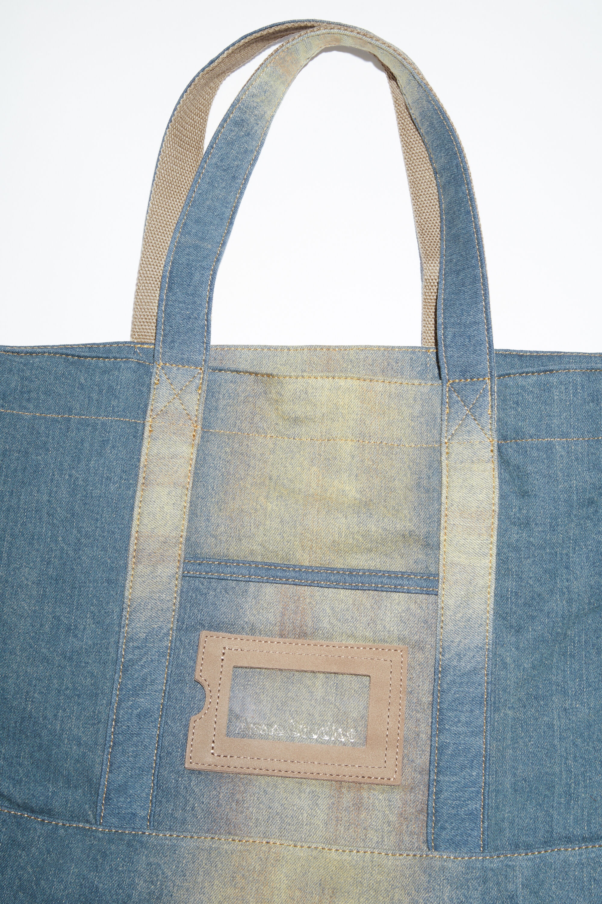 Denim tote bag - Light blue/beige - 6