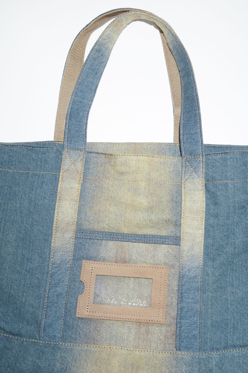 Denim tote bag - Light blue/beige 6