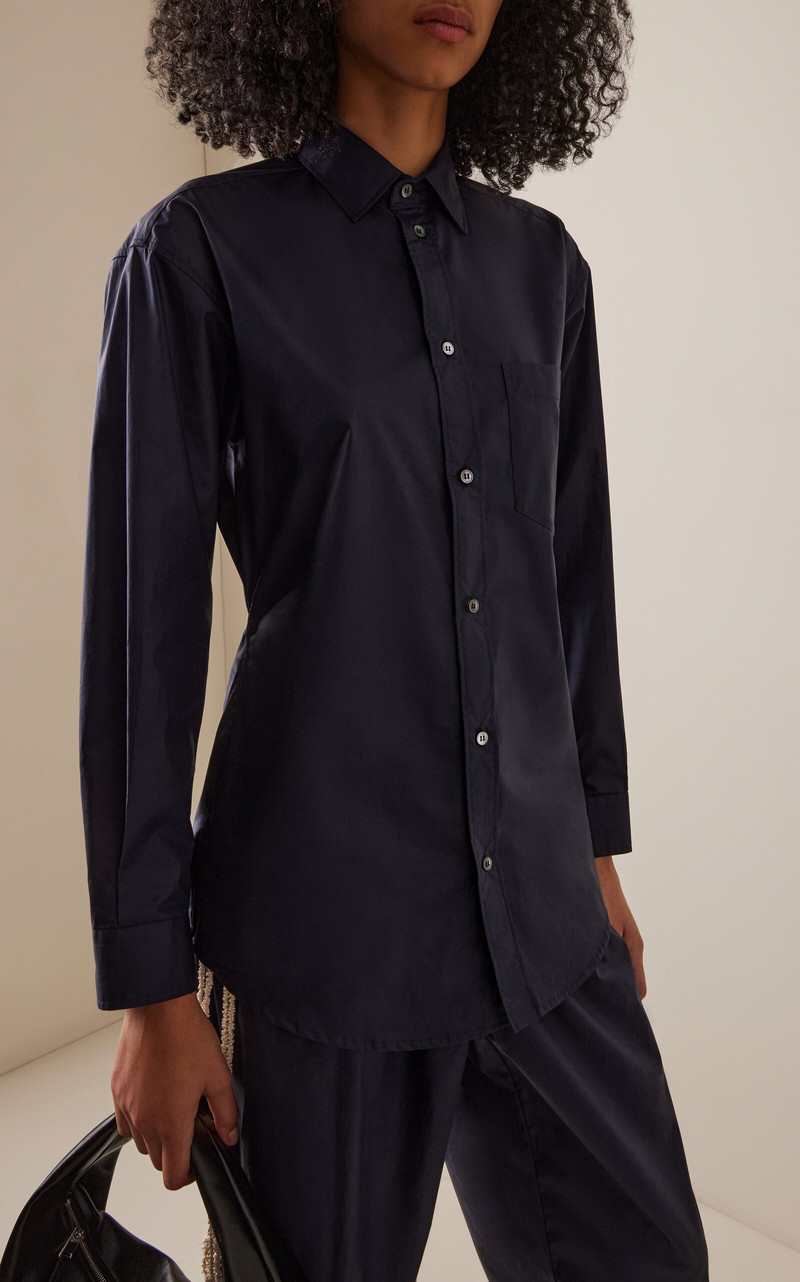 DARKPARK Anne Cotton-Poplin Shirt navy outlook