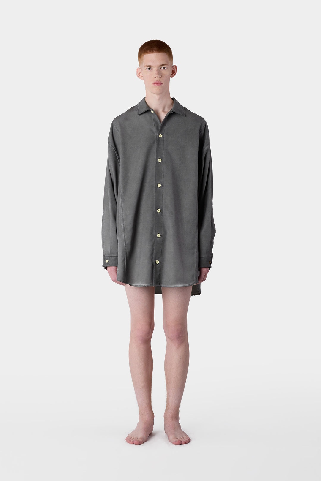MEGA OVER SHIRT W CUTS / grey - 4