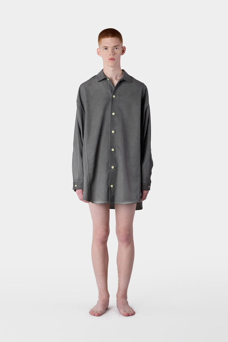 MEGA OVER SHIRT W CUTS / grey 4