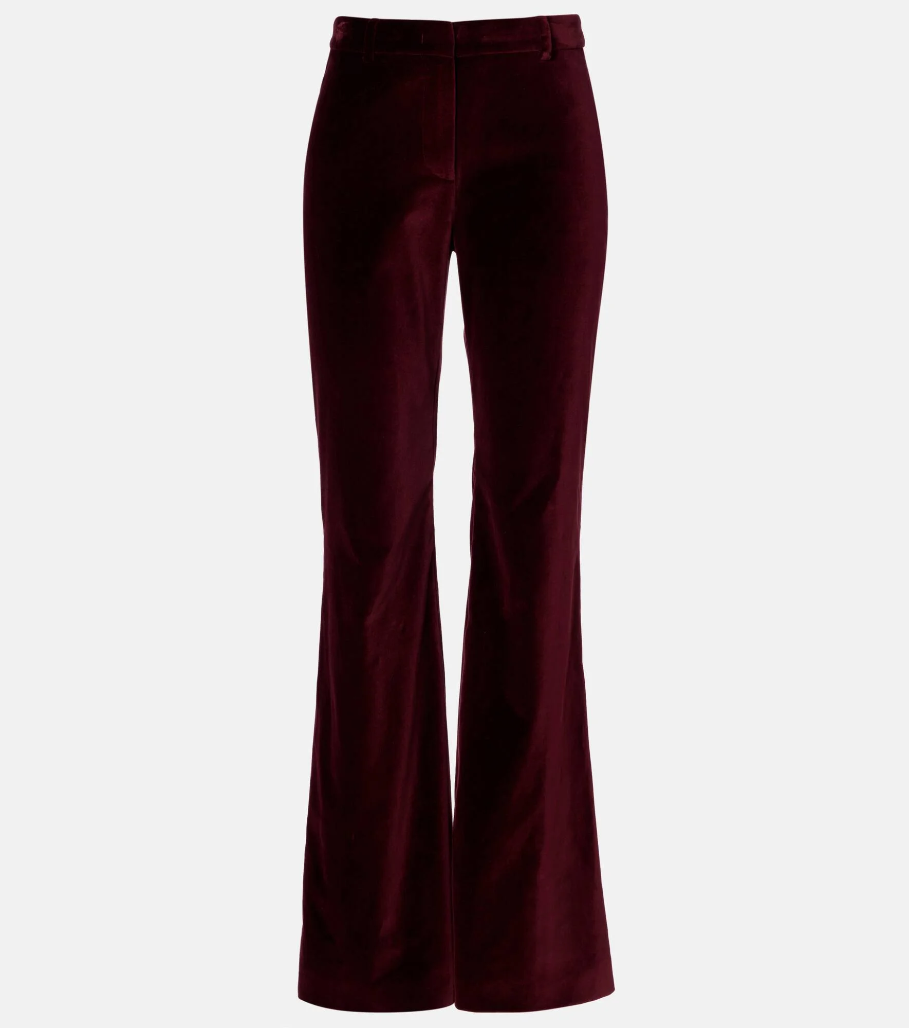 Mid-rise cotton velvet flared pants - 1