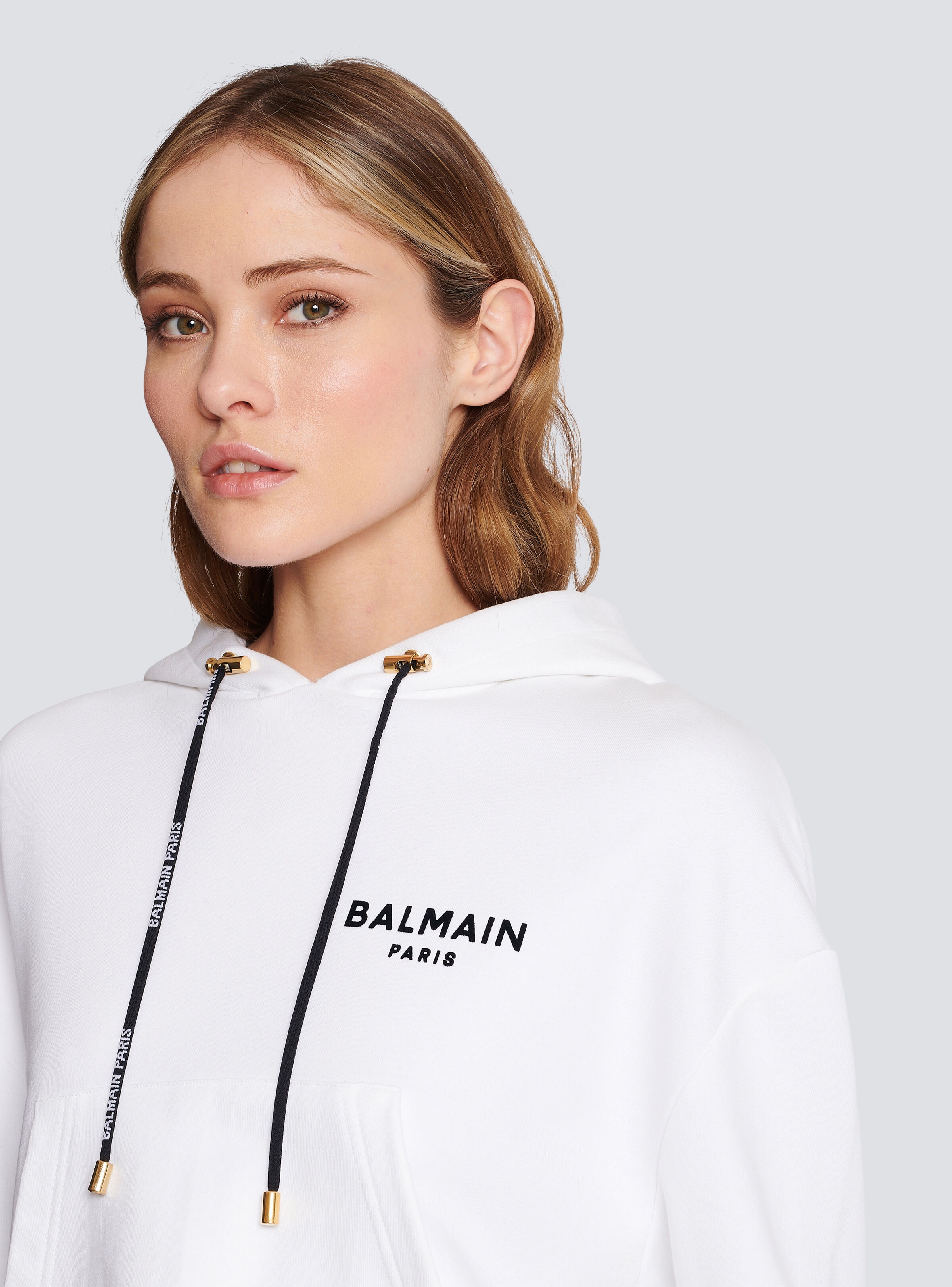 Flocked Balmain Paris hoodie - 7