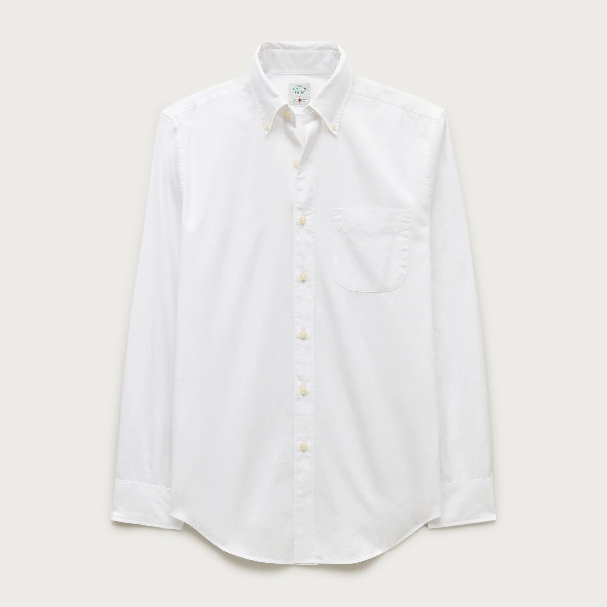 Poplin shirt with button-down collar - 1
