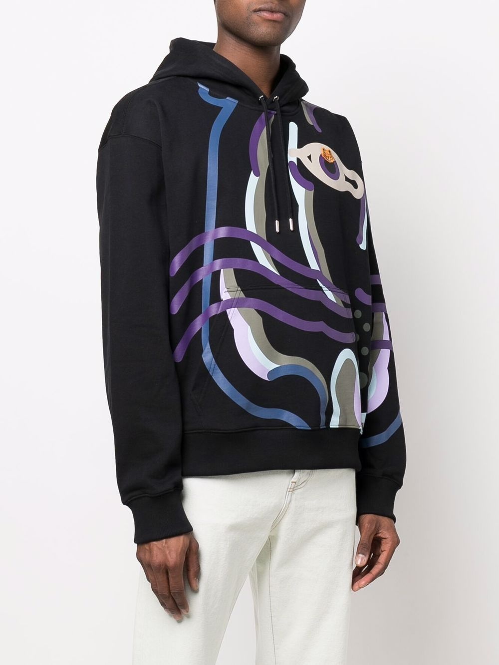 abstract tiger-print hoodie - 3