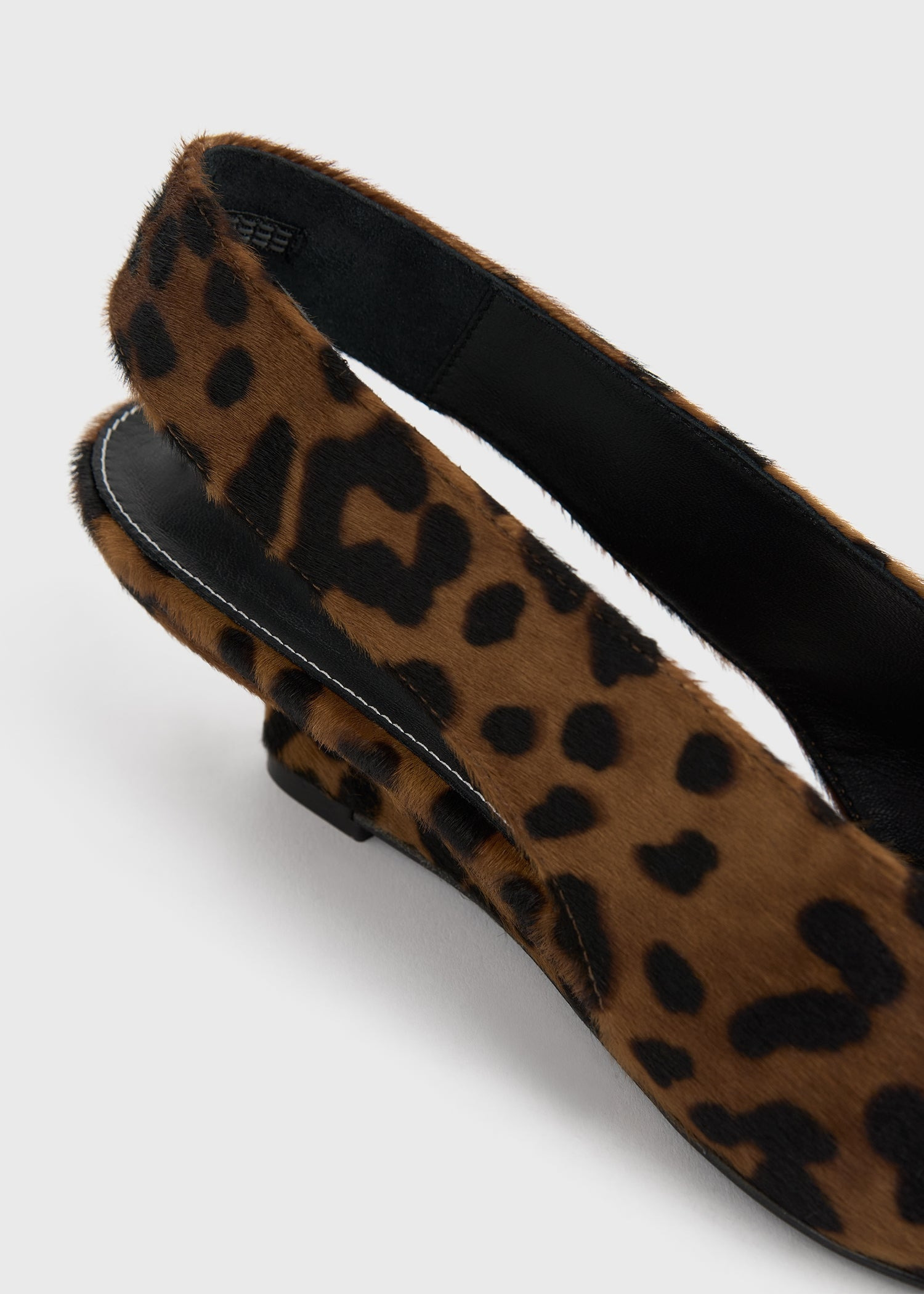 Wedge-heel pony hair slingbacks leopard - 5