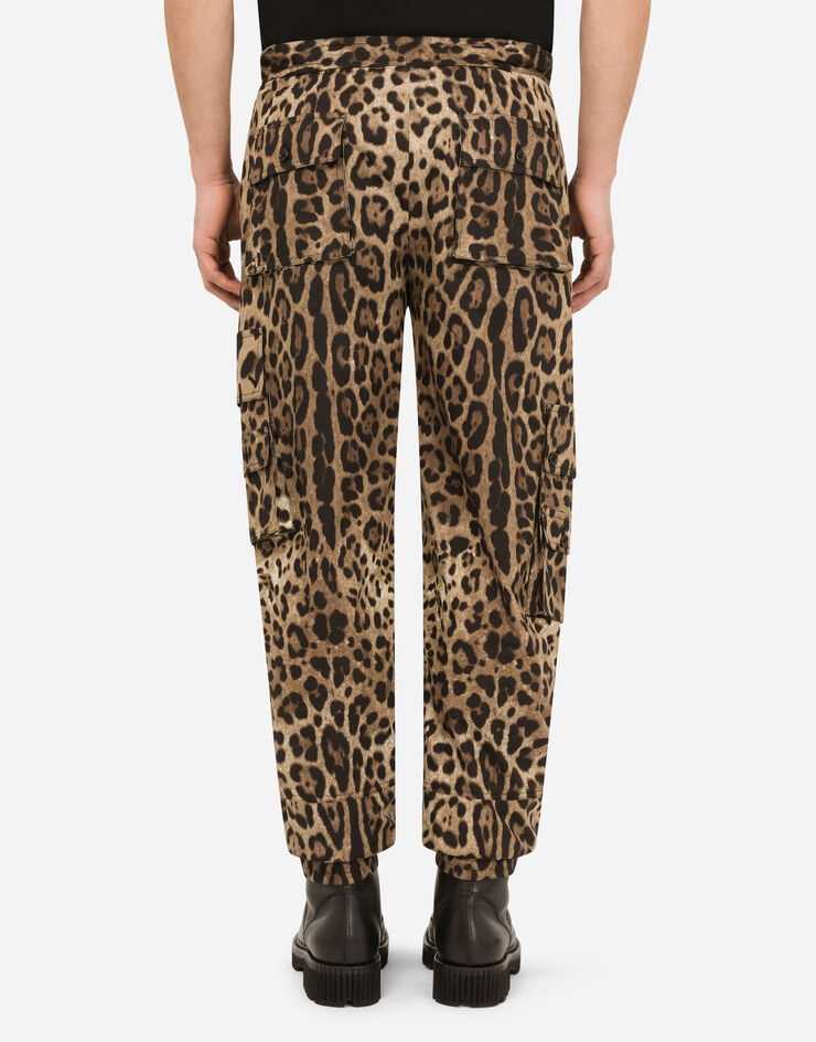 Cargo-style jogging pants with leopard print - 2