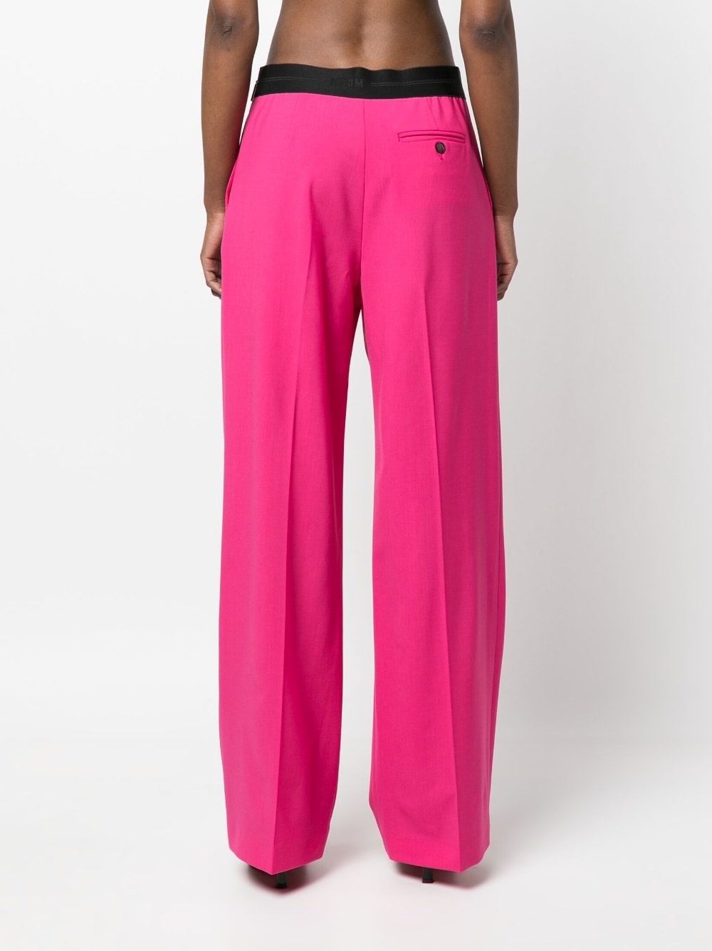 logo-waistband wide-leg trousers - 4