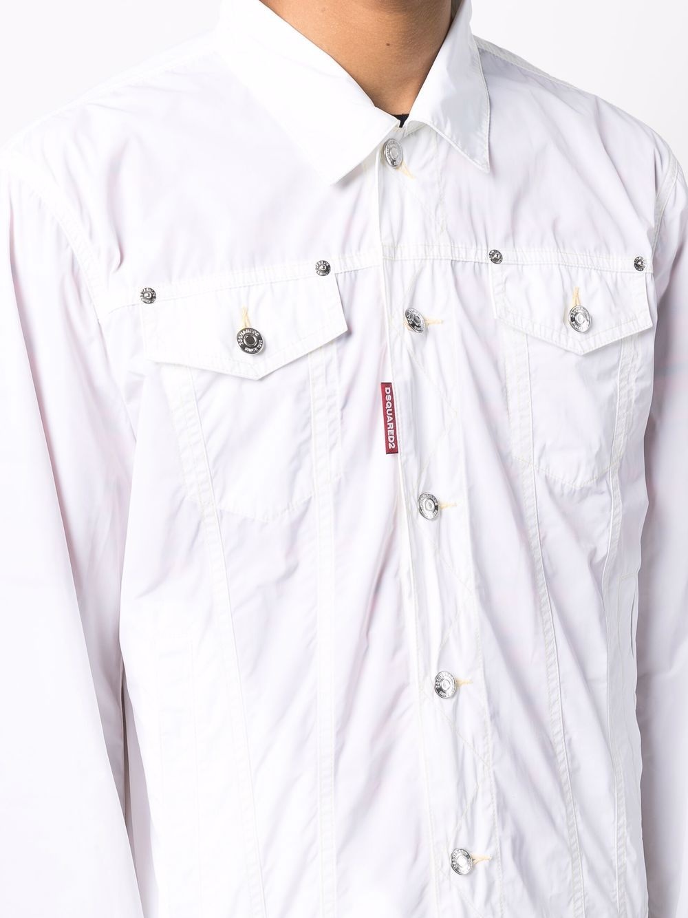 crinkled button-up shirt jacket - 5