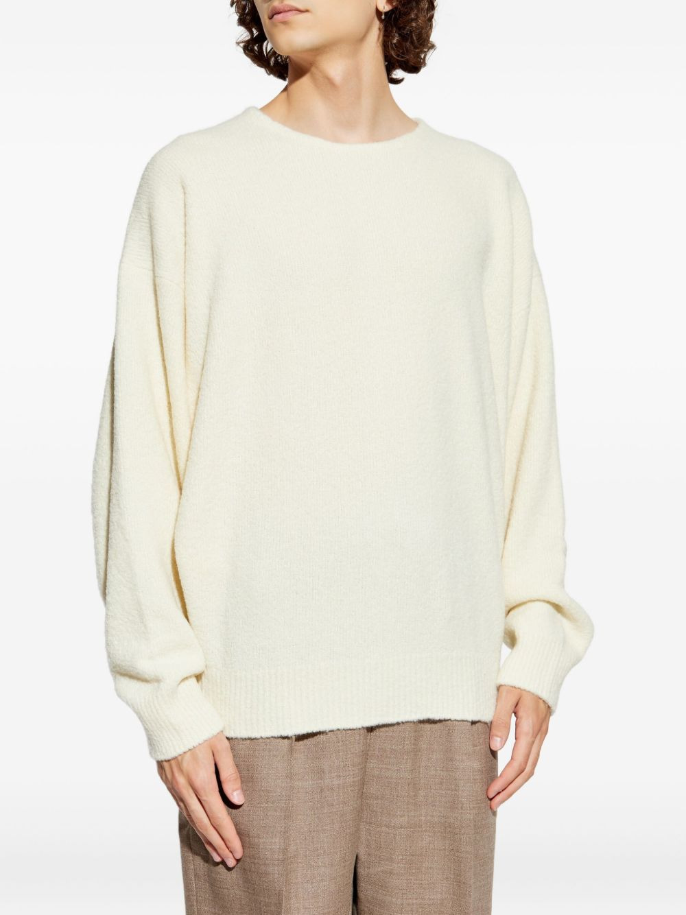 wool-blend crew-neck sweater - 3