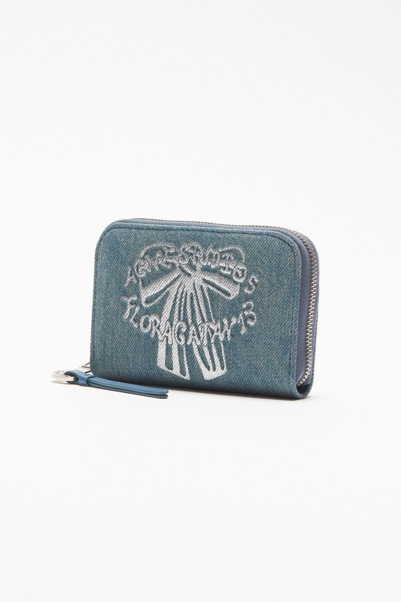 Denim zip wallet - Dusty blue 3