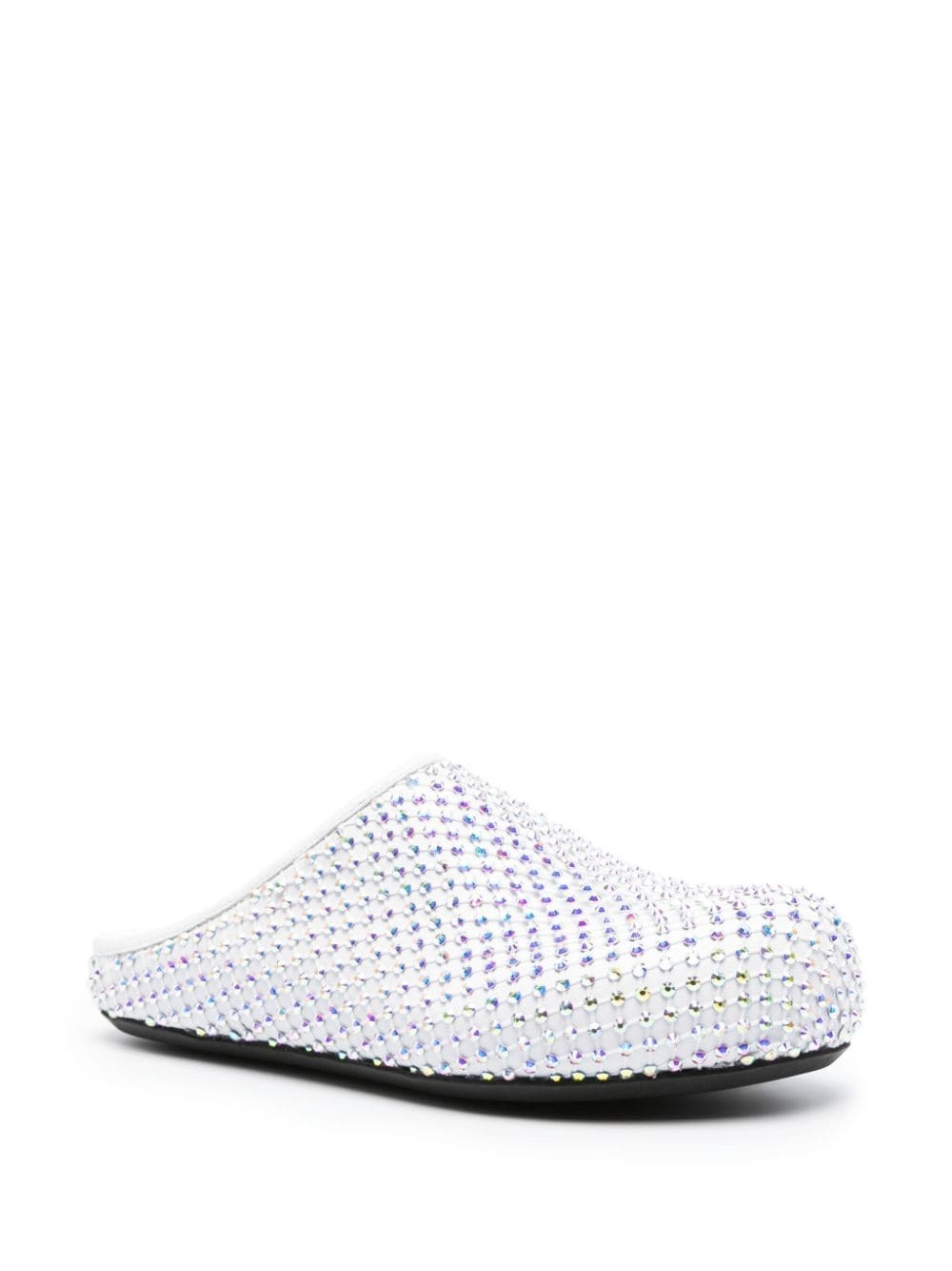 glass-crystals leather slippers - 2