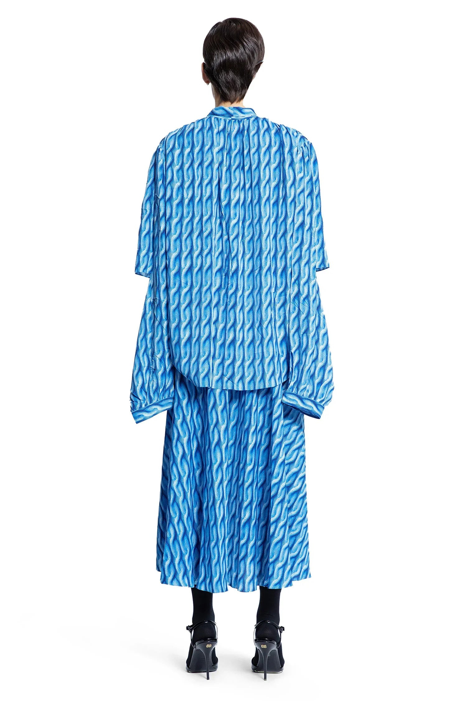 Printed-Double-Sleeve-Dress - 3