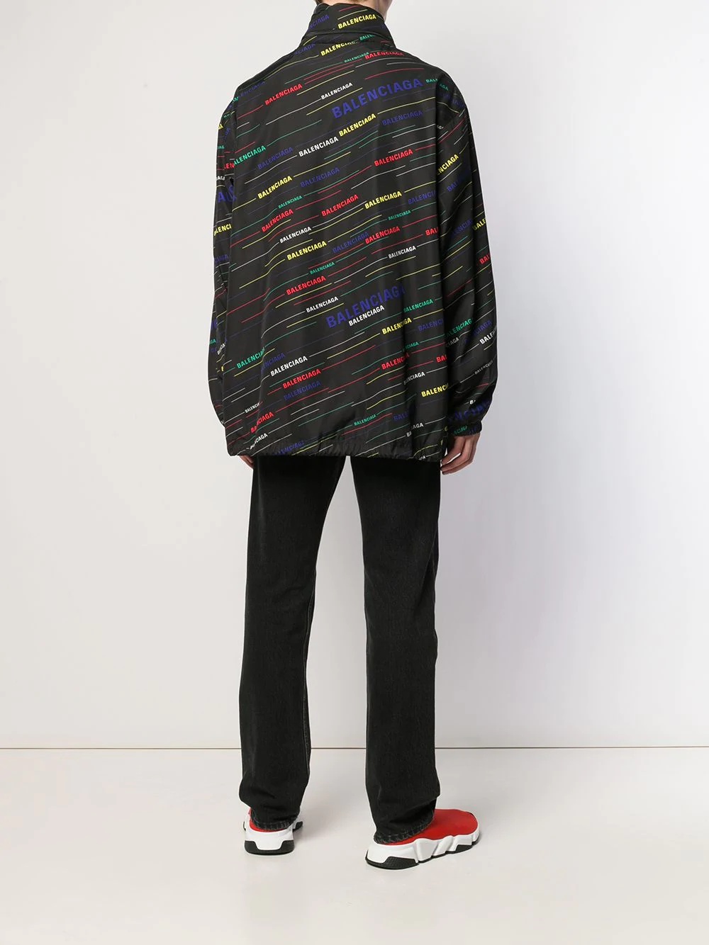 logo print oversized raincoat - 4