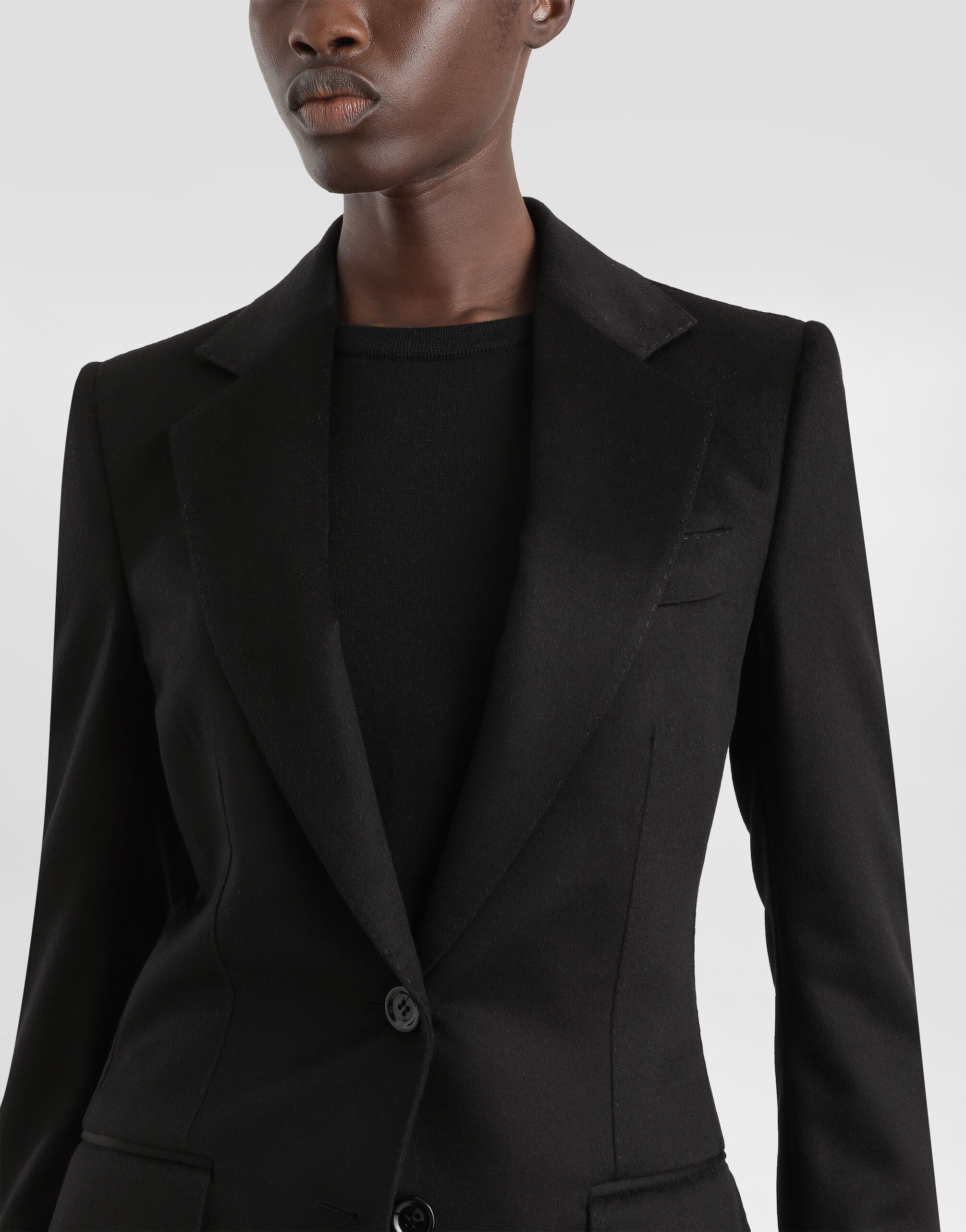 Single-breasted jacket in silk and Cashmere - 4