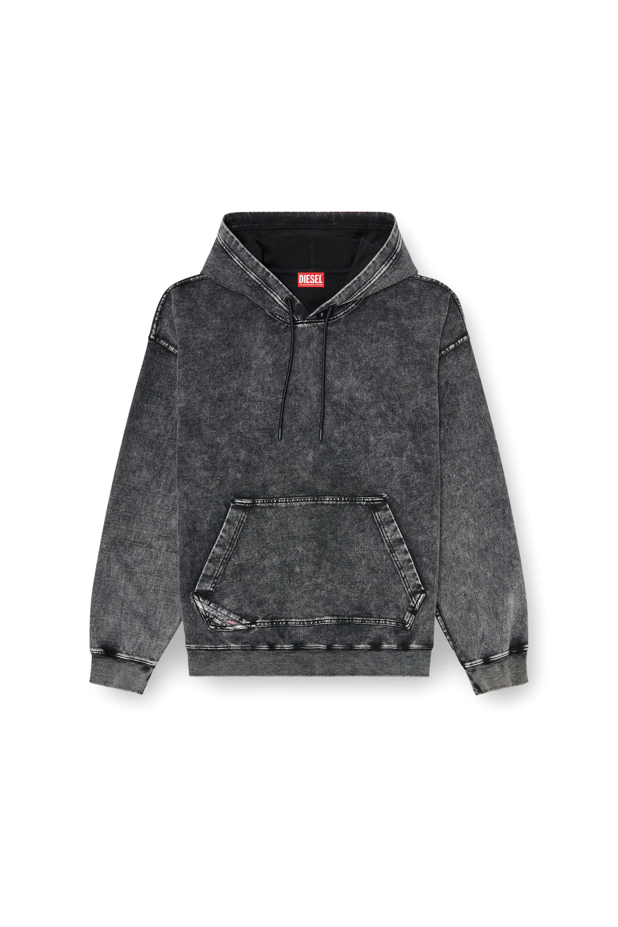 TREATED DENIM-EFFECT HOODIE - 1
