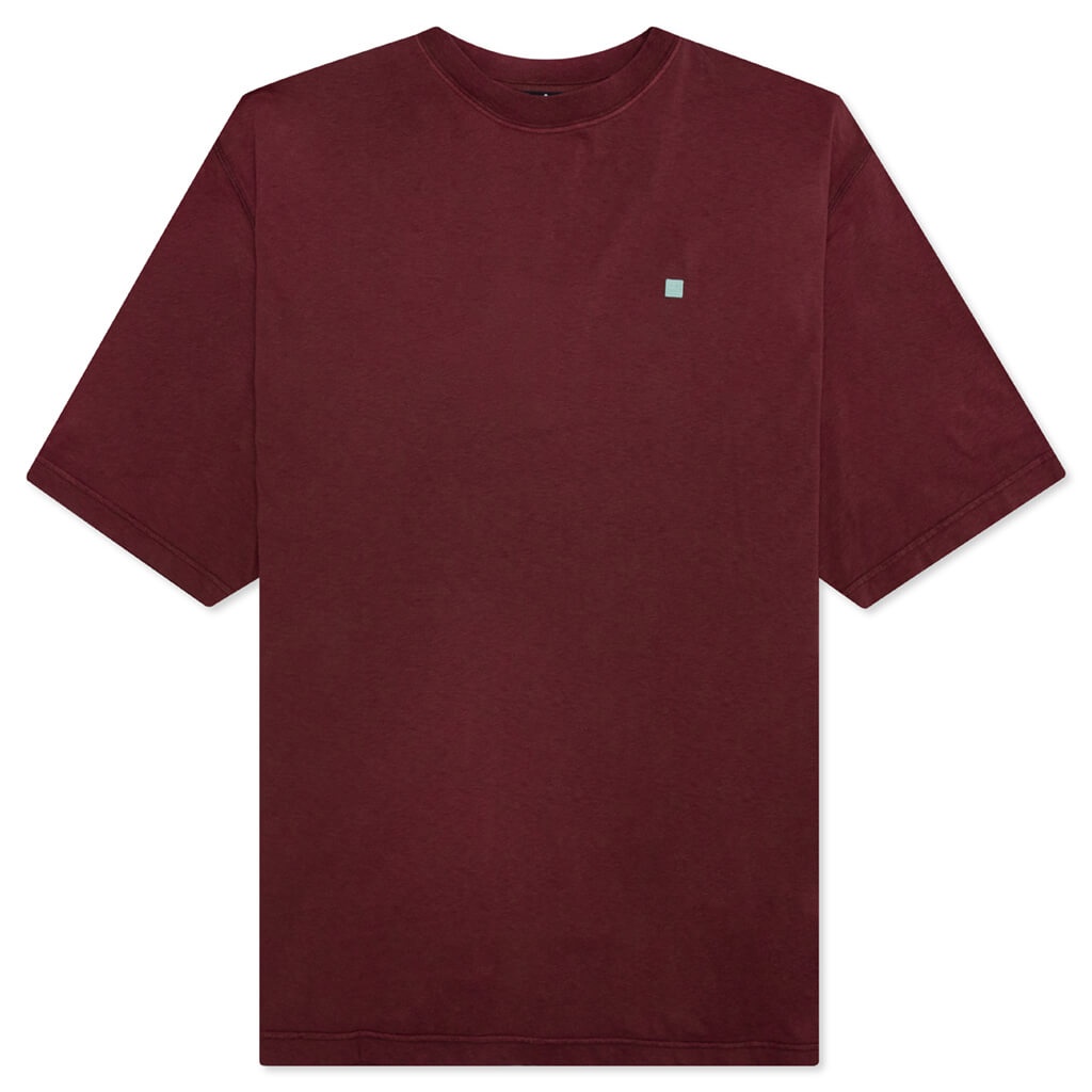 CREW NECK T-SHIRT - WINE RED - 1