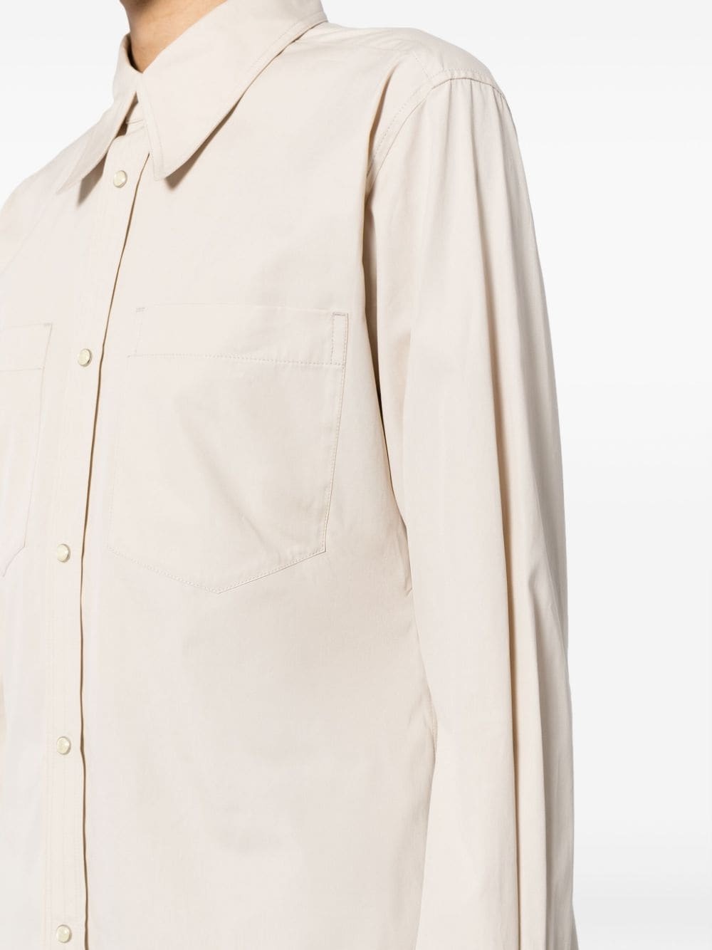 pointed-collar press-stud shirt - 5
