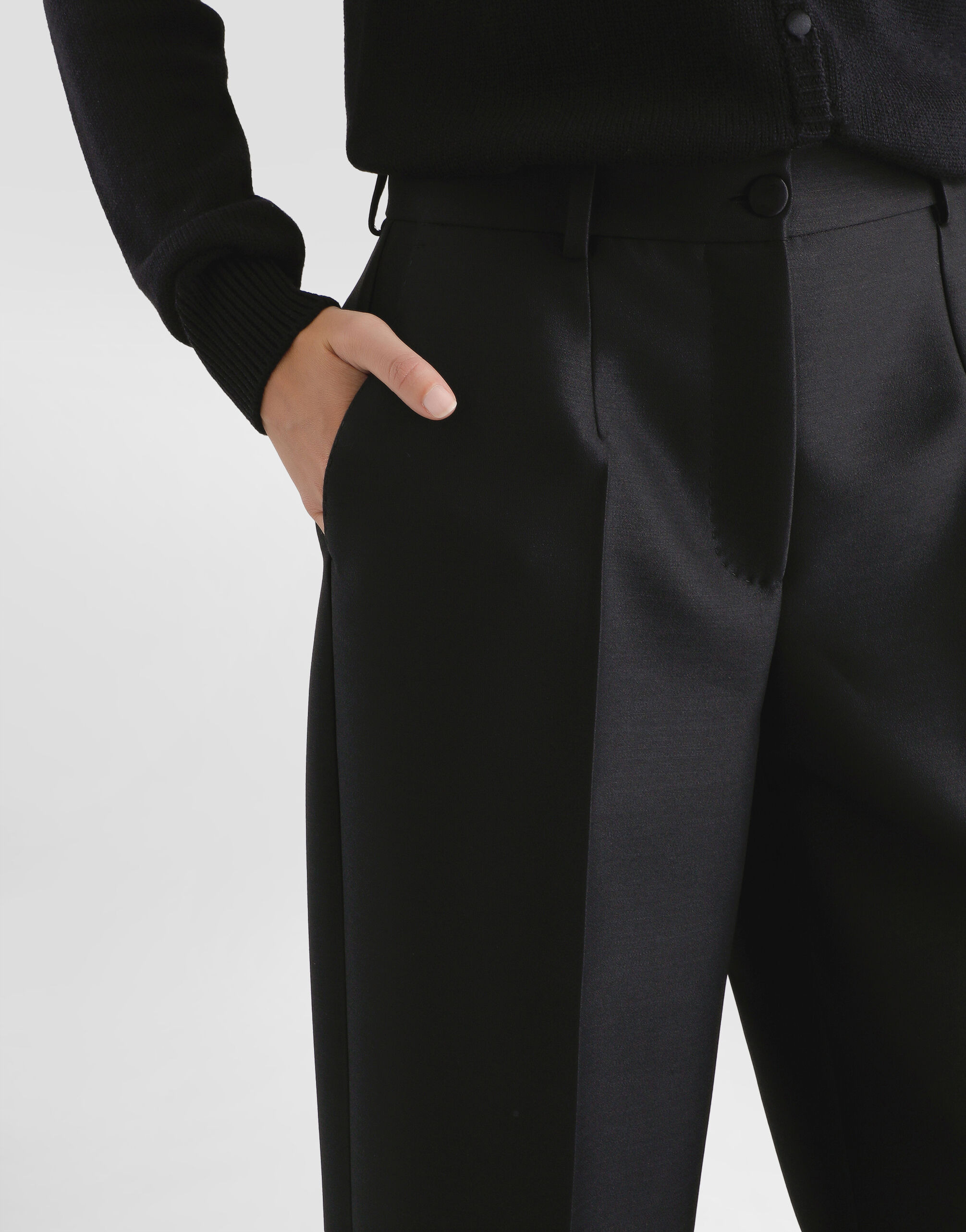 Wool and silk faille trousers - 4