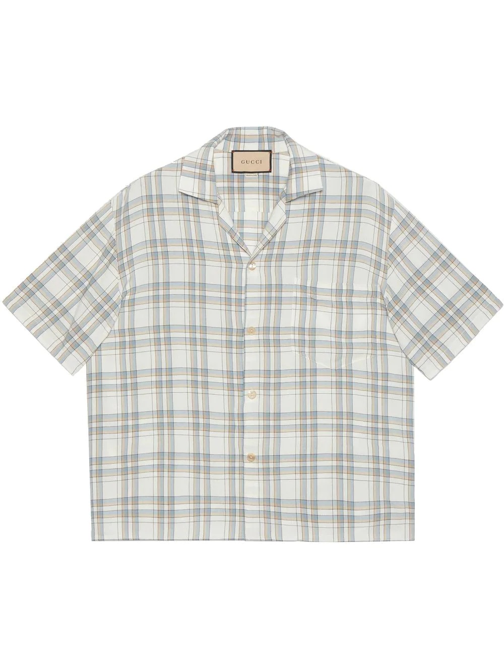 check-pattern bowling shirt - 1