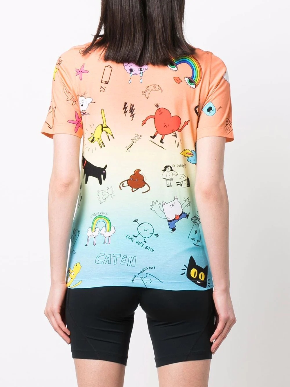 graphic-print gradient T-shirt - 4