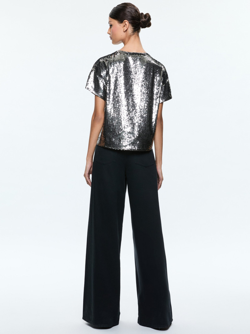 Alice + Olivia EVAN SEQUIN OVERSIZED TEE outlook